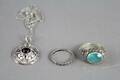 Ringar 2 st och halsband i silver