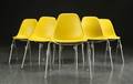 Charles Eames. Seks gulgrønne DSS skalstole 6 