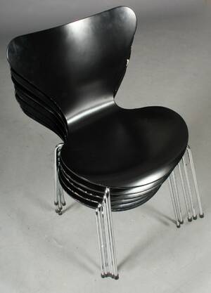 Arne Jacobsen. 7er spisestole stabelstole, model 3107 6