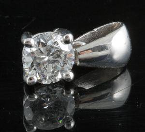 Pendant in 14k set with brilliant cut diamond 0.40 ct This lot has been put up for resale under the new lot no. 3896145