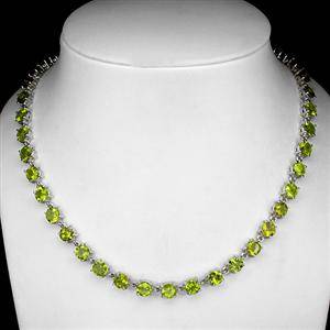 Peridothalskæde, sterling sølv