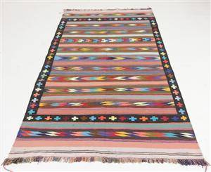 Orientalisk flatvävd matta, Harsin Kelim, 330x130