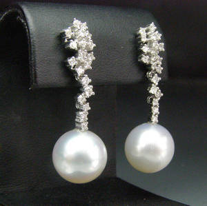 Ohrstecker mit Brillanten und Südseeperle  2 