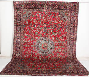 Persisk handknuten matta Mashad, mått 400x285 cm.