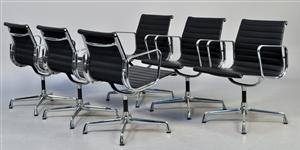 Charles Eames. Sæt på seks armstole, model EA-108 6 