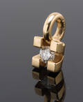 Solitaire brillantvedhæng, ca. 0.10 ct. 14 kt. guld