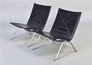 Poul Kjærholm. Par PK-22 lænestole, Kold Christensen 2