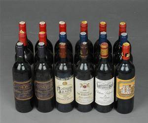 Samling af vine fra Pomerol - Margaux - Saint-Julien 18.