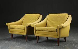 Par lænestole, dansk møbelproducent 1960erne 2