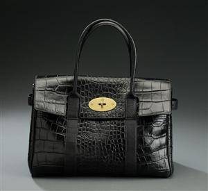 Mulberry. Skuldertaske af krokopræget skind - model Bayswater. 
