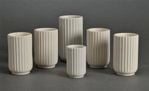 Lyngby Porcelæn. Seks vaser 6