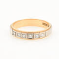 Halvalliansring ca 0.12 ct 18K