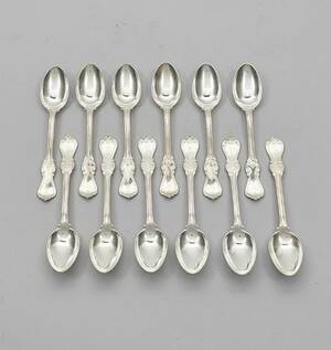 Kaffeskedar, 12 st. silver