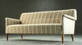 Tre-pers. sofa, teak og uld, 1950erne