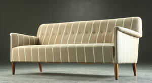 Tre-pers. sofa, teak og uld, 1950erne