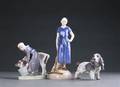 Tre figurer af porcelæn