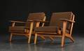Hans J. Wegner, par lænestole, egetræ, GE-290 2