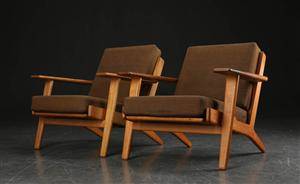 Hans J. Wegner, par lænestole, egetræ, GE-290 2
