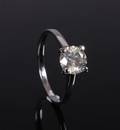 Solitaire ring. 14 kt guld, brillant