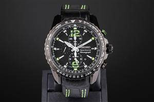 Seiko Sportura Chronograph herrearmbåndsur af PVD behandlet stål