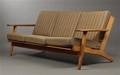 Hans J. Wegner. Tre-pers. sofa af eg, model GE-2903 