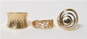 3 moderne ringe af 8 kt. guld 3