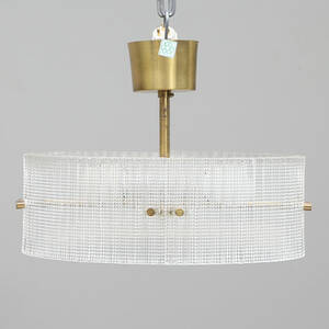 CARL FAGERLUND. TAKLAMPA, glasmetall, Orrefors, 1900-tal.