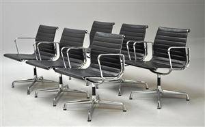 Charles Eames. Sæt på seks armstole, model EA-108 6