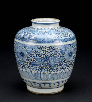 Kinesisk vase af porcelæn, 16001700-tallet