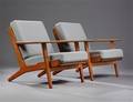 Hans J. Wegner, par lænestole, egetræ, GE-290 2 