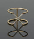Mads Ziegler, X ring med brillanter, ca. 0.10 ct, 14 kt. guld