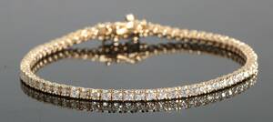 Tennisbracelet with brilliant cut diamonds 2.00ct 