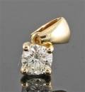 Pendant in 18k set with brilliant cut diamond 0.35 ct