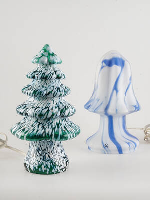 2 st. fönsterbordslampor i glas 2