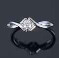 Brillantring af 14 kt. hvidguld, ca. 0.16 ct