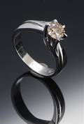 Brillantring af 14 kt hvidguld