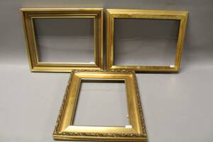 Förgyllda träramar 3 st