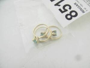 Ringar, 3 st. 18k med stenar