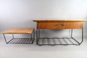 Sänghylla och telefonhylla i teak 