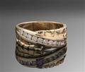 Herrering af guld  14 kt. med diamanter