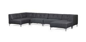 Morten Voss. THE SOFA FIFTYONE. Modulsofa med udskiftelige knapper. Antracit grå