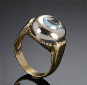 Tofarvet guldring, 14 kt