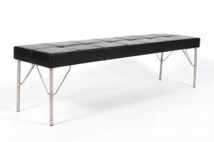 ReCollection. Bænk, sort læder.