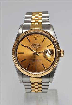 Rolex Datejust. Herrearmbåndsur i 18 kt. guld og stål