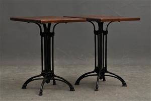 2 st cafébord med fot av gjutjärn 2