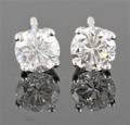 Earrings in 18k set with brilliant cut diamonds 1.12 ct