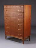 Dansk møbelproducent, kommode, teak, 10 skuffer