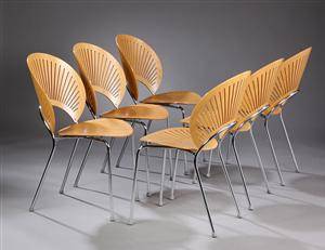 Nanna Ditzel, sæt på seks Trinidad spisestole. 6