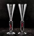 Bertil Vallien, Kosta Boda. 2 st. Champagneglas Millenium