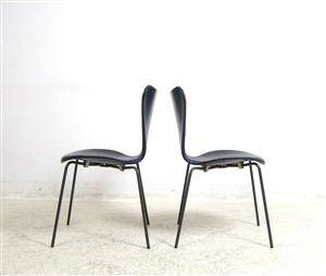Arne Jacobsen, Set Stühle Modell 3107 in Leder für Fritz Hansen 2